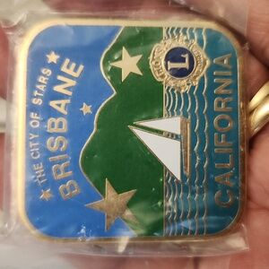 Vintage Lions Club Brisbane California Souvenir Trading Pin